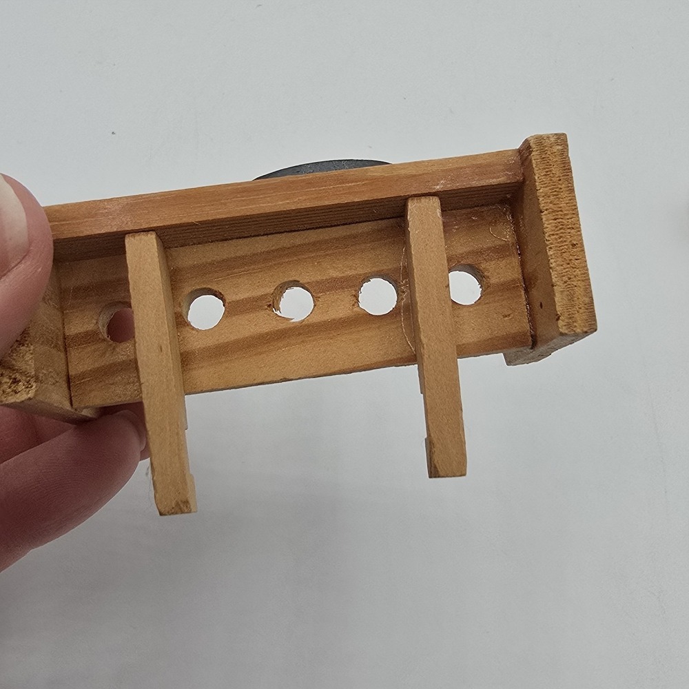 Vintage Doll Sized Wooden Kitchen Utensils & Rack Fridge Refrigerator Magnet - Picture 8 of 13
